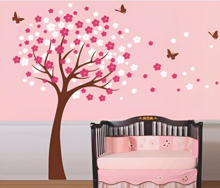 Butterfly Cherry Blossom Tree Wall Decals