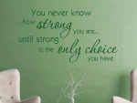 Inspirational Quotes Wall Decal You Never Know How Strong You Are