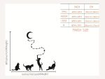 Cute Cat Wall Decals With Star and Moon