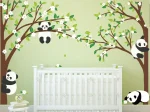 Panda Blossom Tree Wall Decal For Nursery