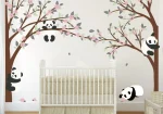 Panda Blossom Tree Wall Decal For Nursery