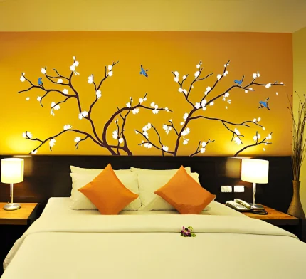 Cherry Blossom Branch Headboard Wall Decals