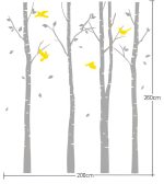 Birds Play in Birch Forest Wall Decals